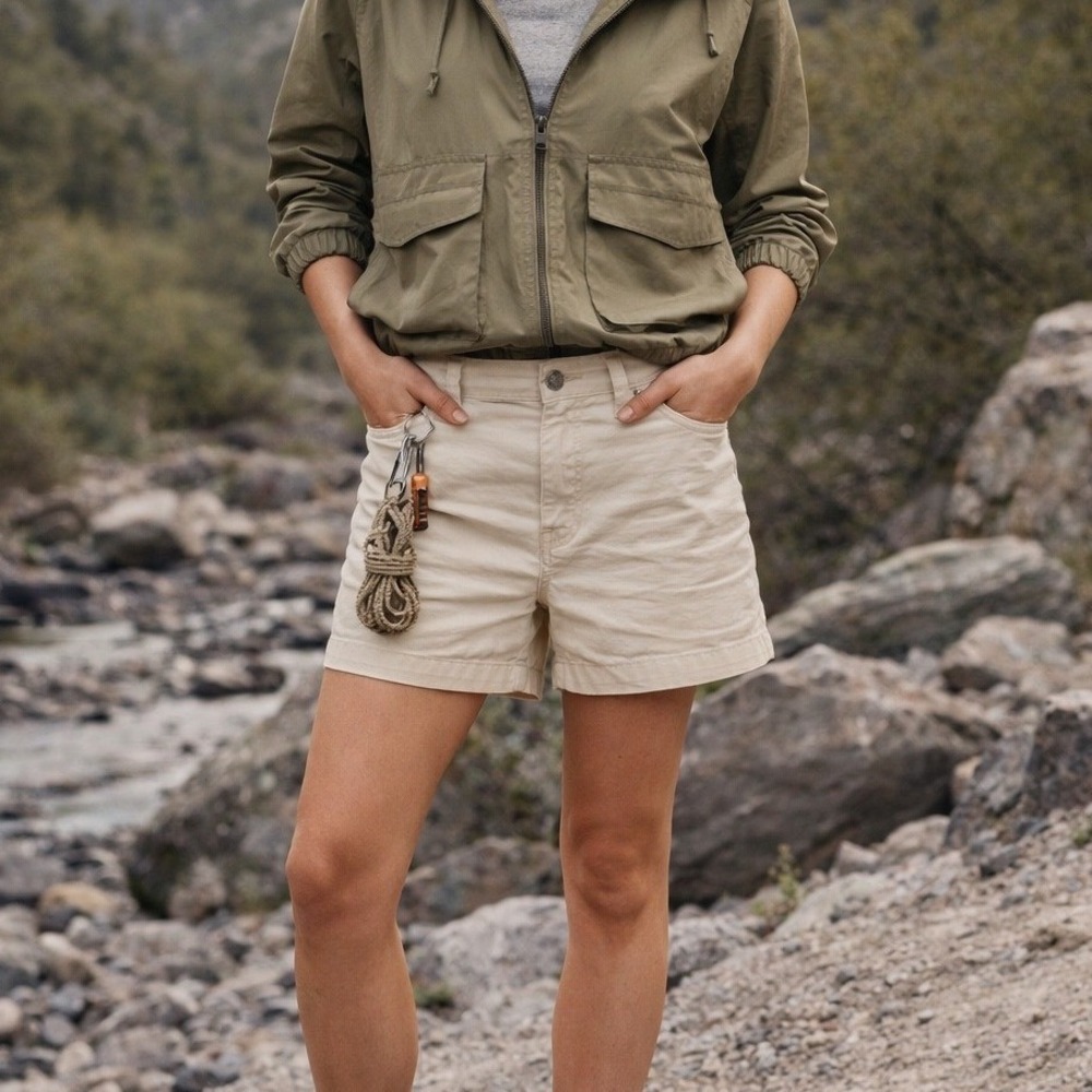 Old Ranch Organic Cotton, 12 Fair Trade Cream Sustainable Gorpcore luxury shorts